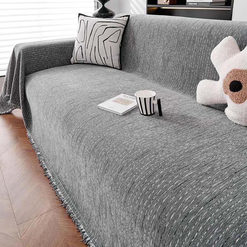 Americká rovná pohovka Žinylková pohovka Ručník Univerzální pro všechna roční období Jednoduchý protiskluzový potah na pohovku Špičková látka s plným krytím