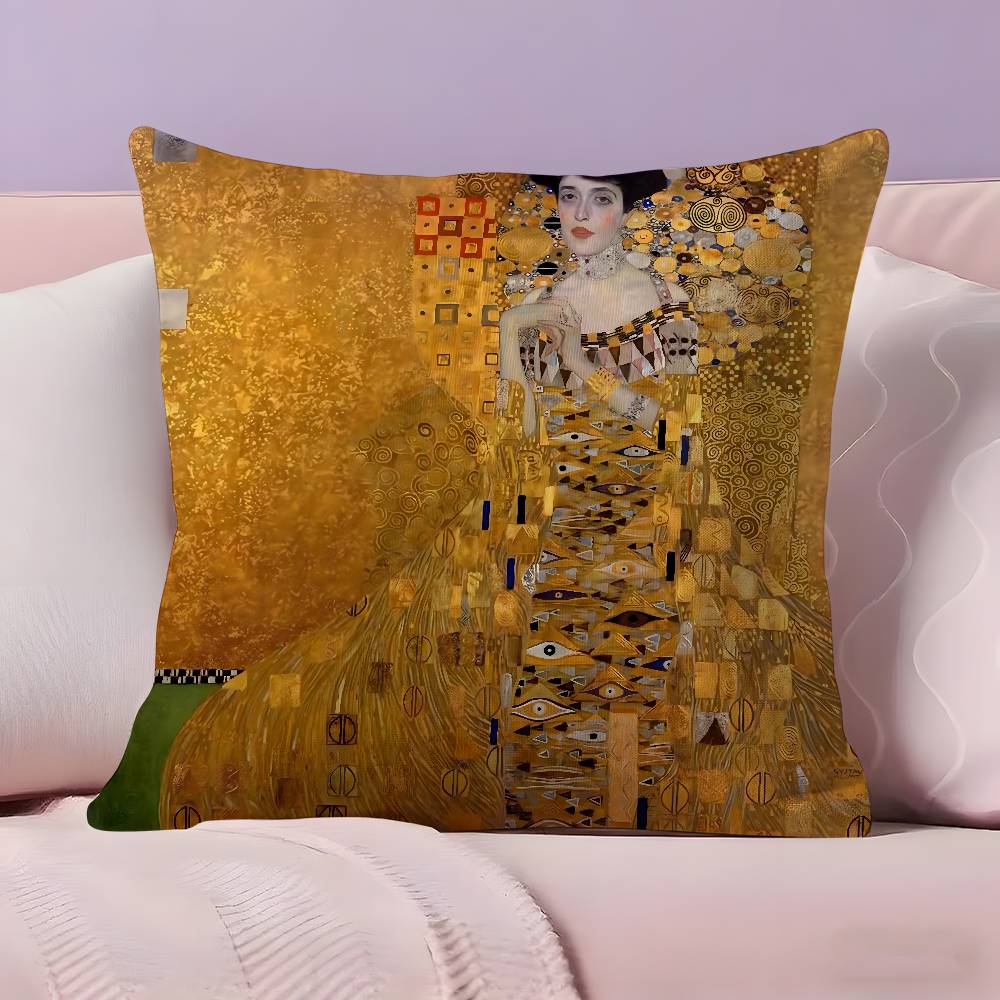 G-Gustav K-Klimt Oil Painting Pillow Case Pillowcase Ultra Soft Skin Friendly Fabric Cloud Like Comfort & Concealed Zipper
