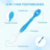 5 In 1 Mini Disposable Toothbrushes with Toothpaste + Tongue Scraper + Picks + Floss Travel Case Prepasted Travel Toothbrushes
