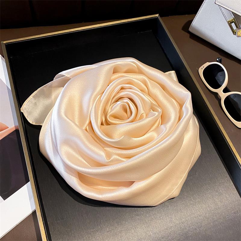 Women's Versatile Long Silk-Like Scarf: Spring Summer Solid Color Neck Tie Accessory