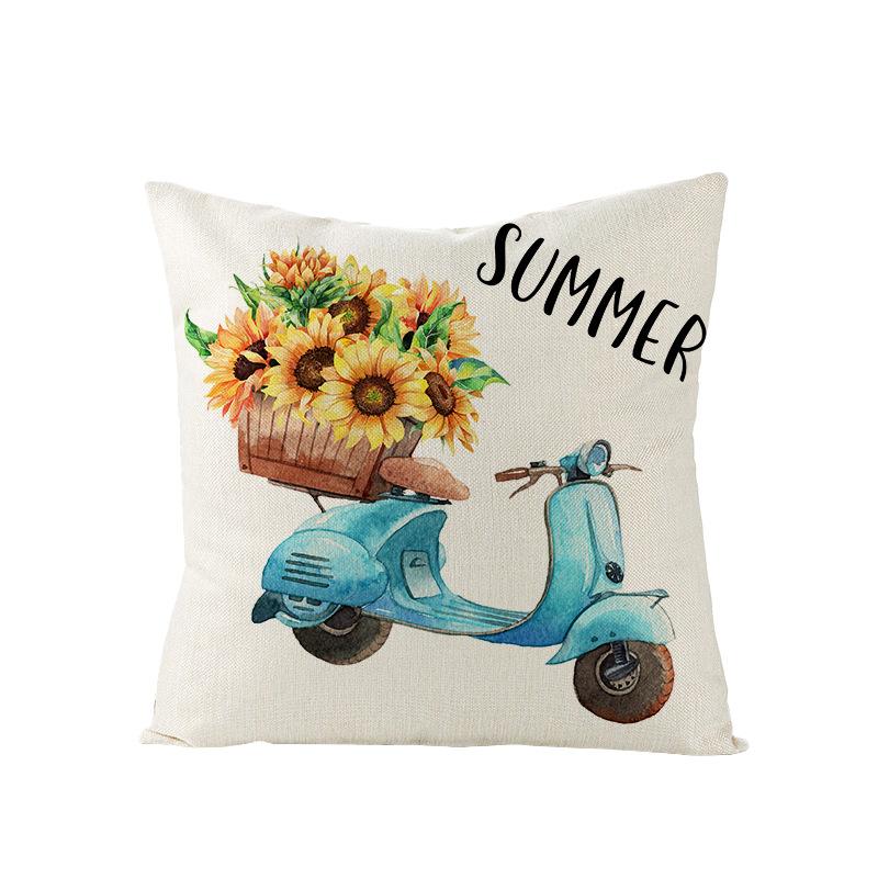 Neuer Polyester Kissenbezug Sommerfrucht Stranddruck Sofakissenbezug Zuhause