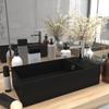 Bathroom Wash Basin with Overflow Matte Black Ceramic