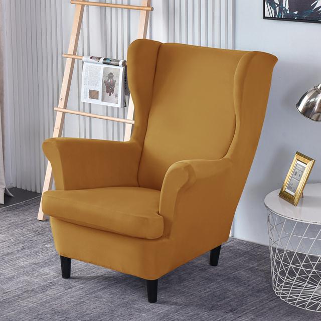 Chair Cushion Cover Waterproof Wing Chair Cover Stretch Armchair Covers Europe Removable Relax Sofa Slipcovers