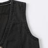 Denim Vest Jacket    Vintage Women Casual Solid Color Sleeveless Jean Jacket Top