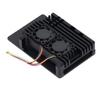 Aluminum Heatsink with Dual Cooling Fan 5V Metal Heatsink Cooler Case for RasPi 5B