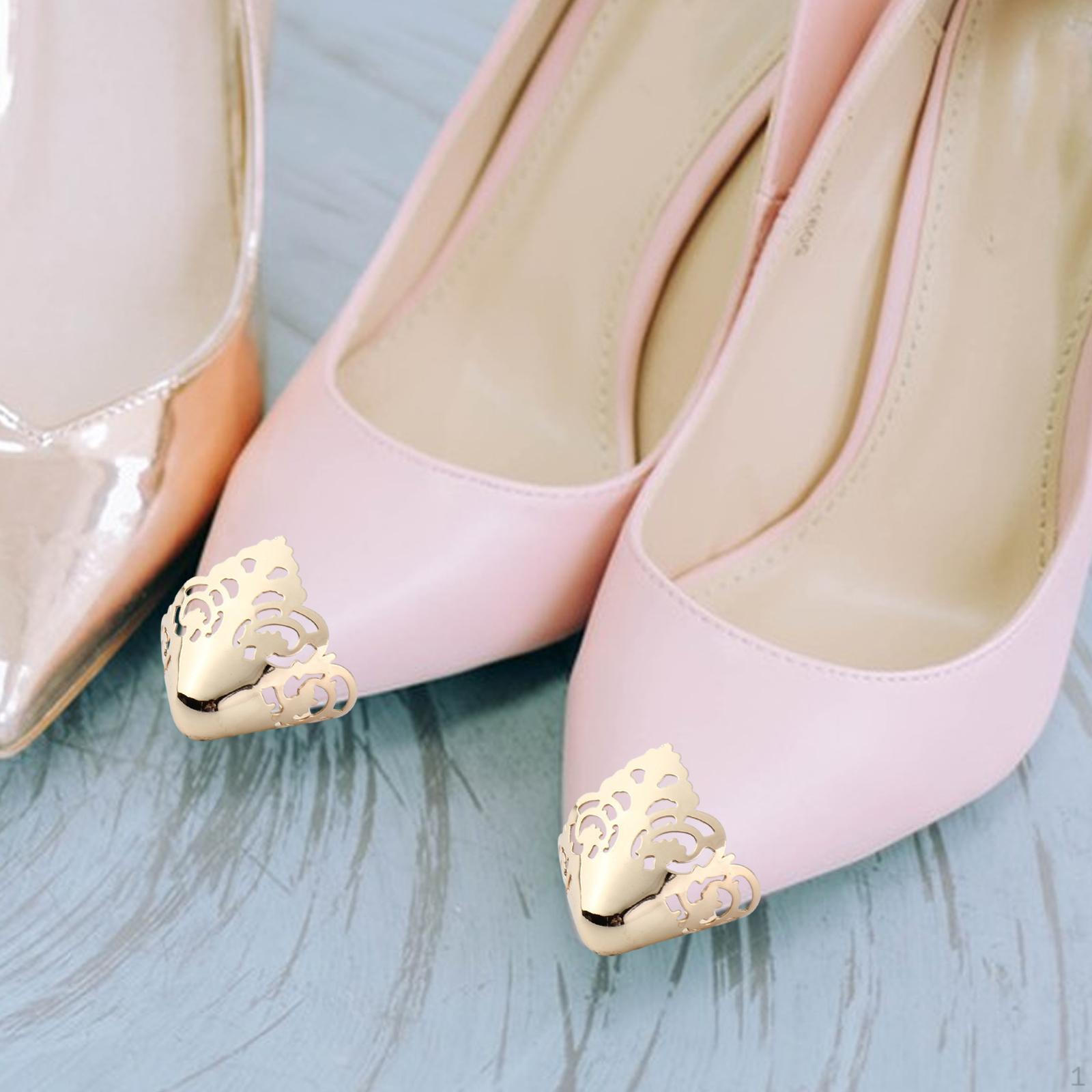 

Металлическая обувь из 2 предметов, остроконечная защита для защиты, аксессуары для украшения, сплошной цвет