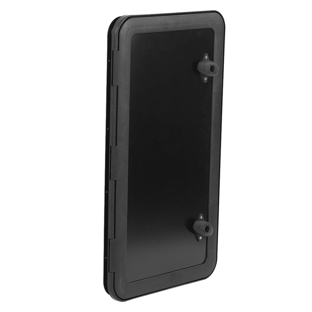 RV Baggage Door with Double Lock and Key Square Rounded Corner Access Storage Door for Camper Motorhome Black