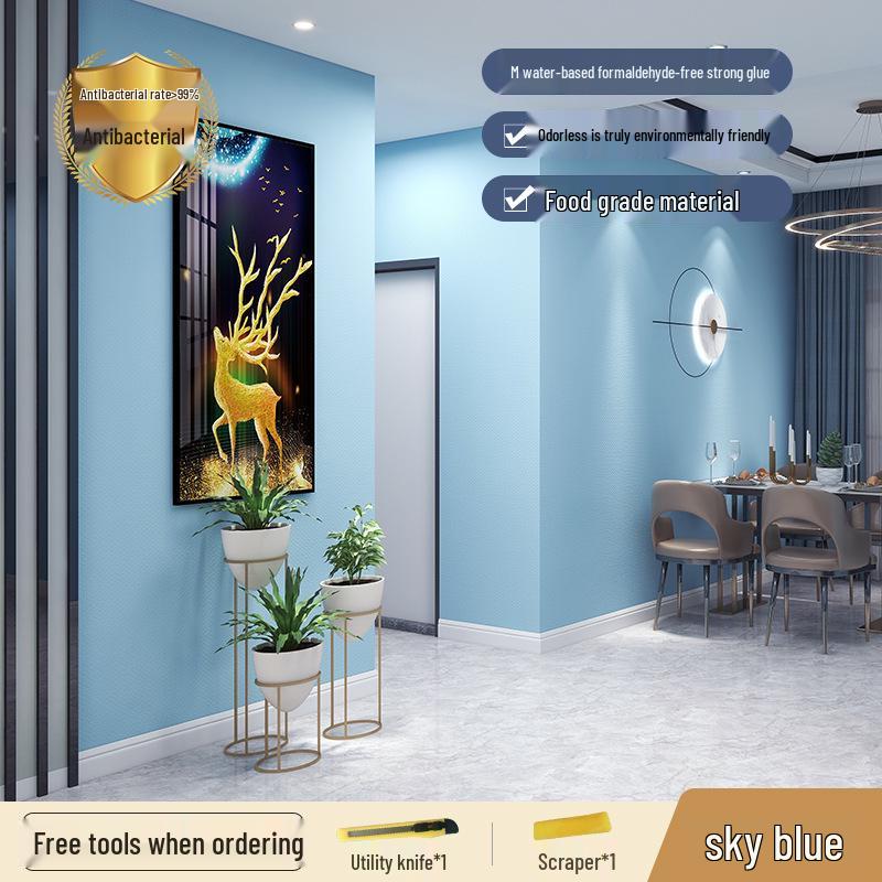 Morandi Solid Color Self-Adhesive Chinese Style Wall Stickers for Dorms and Bedrooms