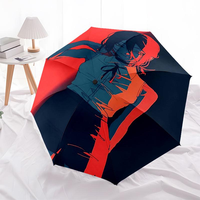 1pc Outdoor Umbrella with Anime Character Design - Automatic Opening/Closing, Portable 3-Fold Design, 8-Rib Iron Frame - Perfect Gift for Fans, Travel