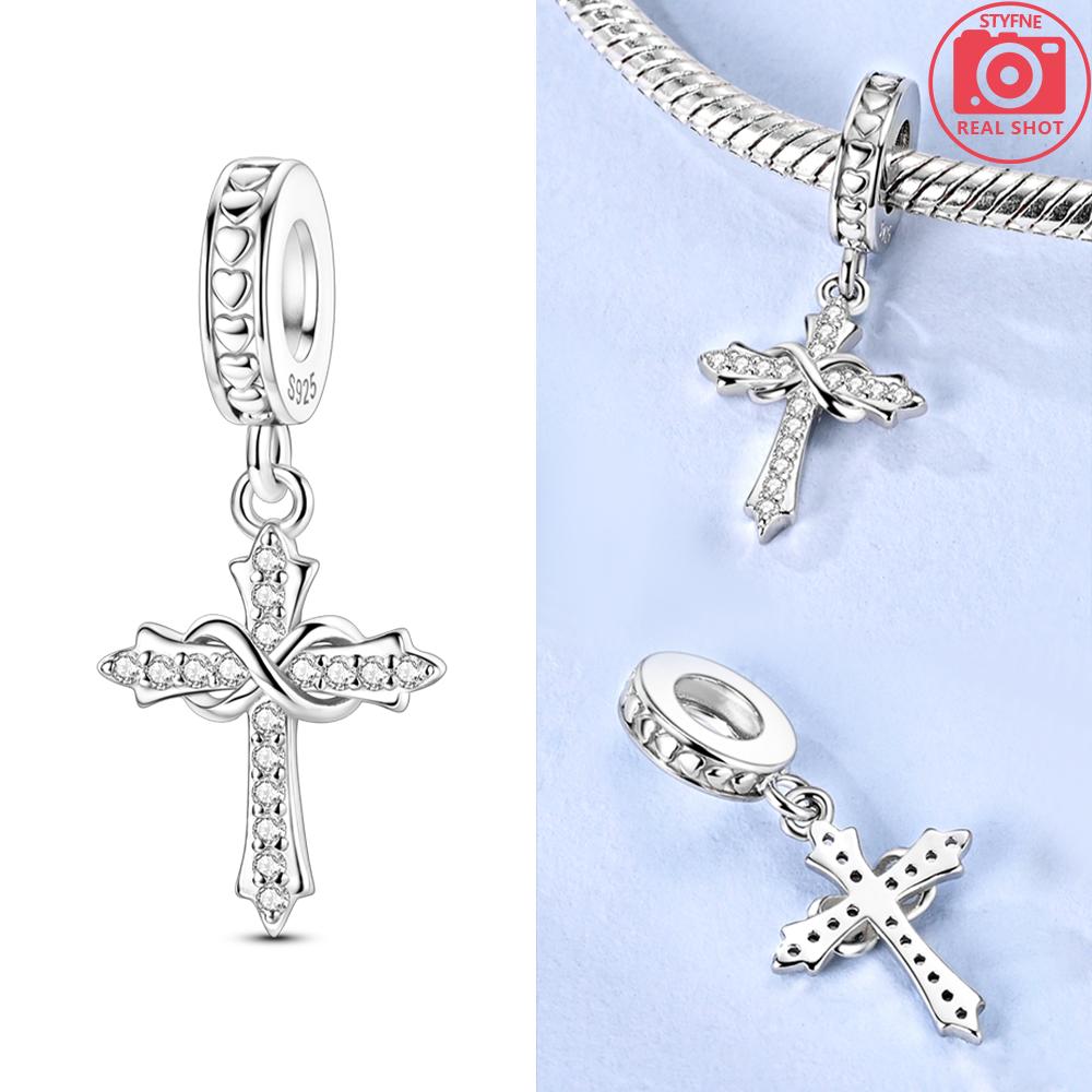 Original Dangle Charms White Heart Beads Copper Fit Bracelet Jewelry Diy For Woman Pendants Charms Fine Gift