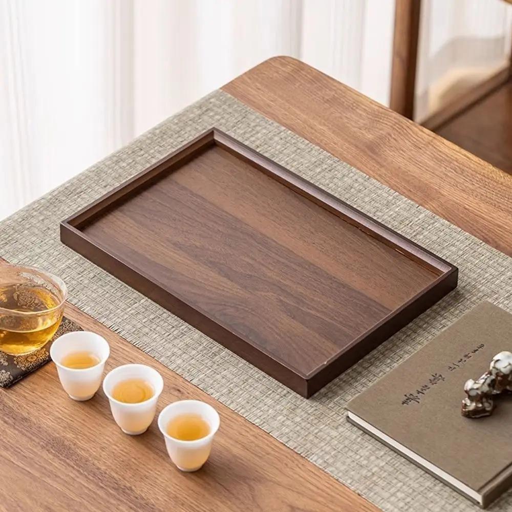 Smooth Surface Tea Set Serving Tray Bamboo Brunch Tray Household Hotel Dinner Plate Afternoon Tea