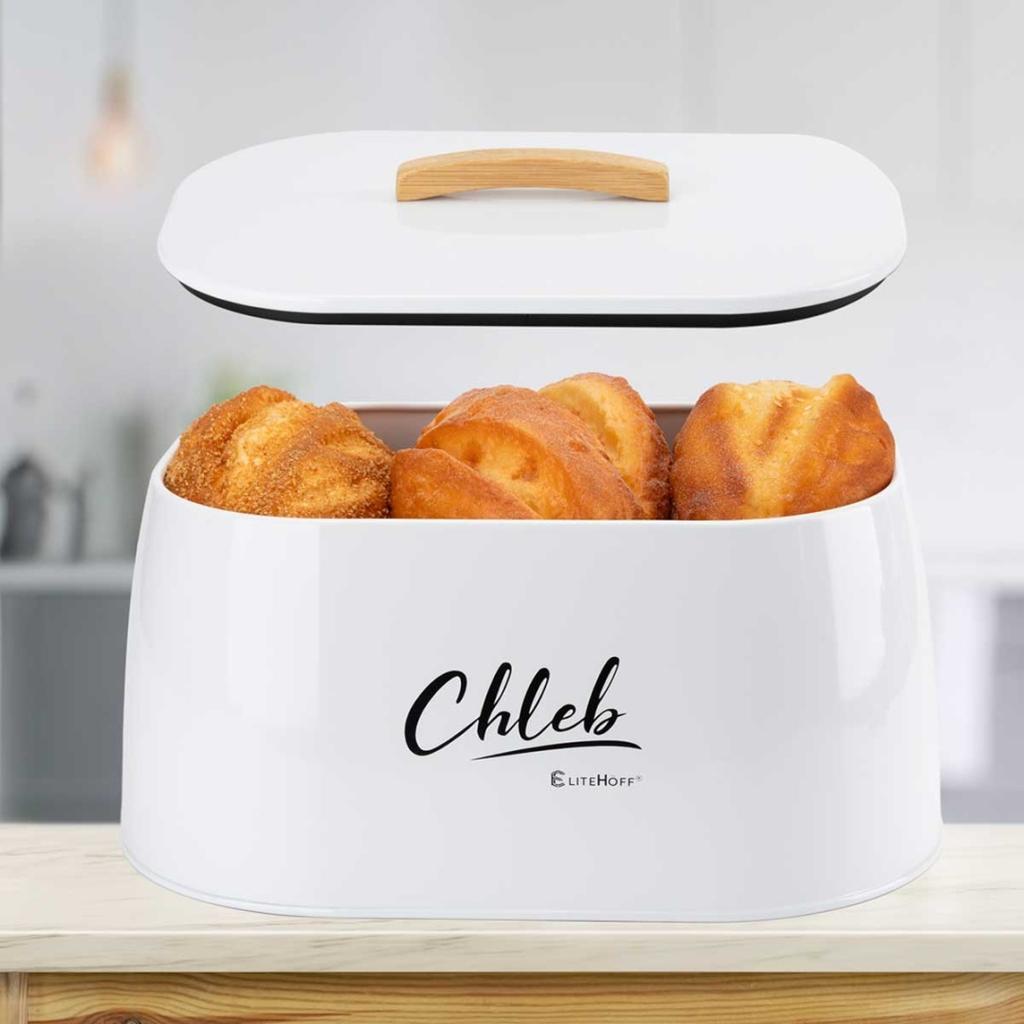 CHLEBAK POJEMNIK STALOWY NA PIECZYWO E-6325 biały