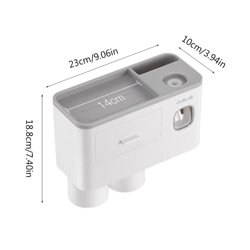 Wall Mounted Toothbrush Holder with Toothpaste Dispensers 2Pcs Toothbrush Holders Toothpaste Press Set for Bathroom