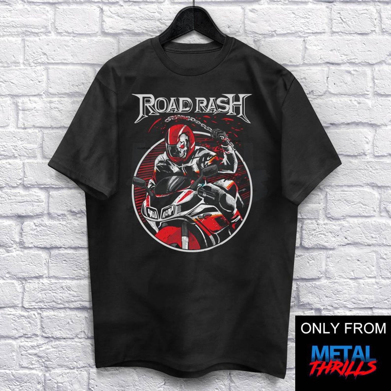 Road Battle T-Shirt Unisex (For Men and Women) Skull Shirt Heavy Metal Funny Shirts. Metalhead Shirt Music Tee Retro Gaming S