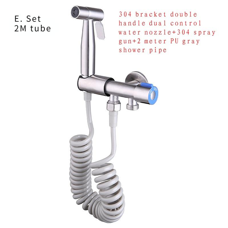 

Stainless Steel Toilet Washer Dual Control Spray Gun Faucet One In Two Out Quick Opening for Washing Machine