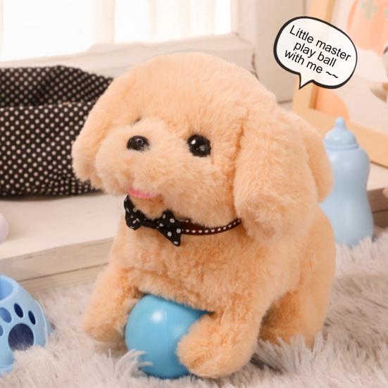 Παιχνίδι σκύλου με προσομοίωση ηλεκτρικού παιχνιδιού που μπορεί να περπατήσει, τεντώνεται και κουνάει την ουρά