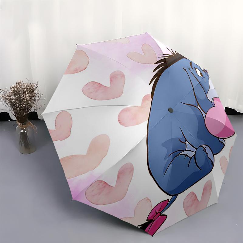 Winnie and Friends Themed Travel Umbrella-8 Ribs Automatic Opening and Closing, Portable Folding Design, Compact and Stylish Umbrella