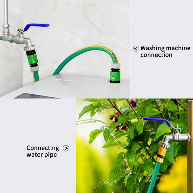 1/2'' 3/4'' Zinc Alloy Double Head Water Faucet Water Splitter Connector Coupling Adapter Valve Switch Garden Irrigation Tap