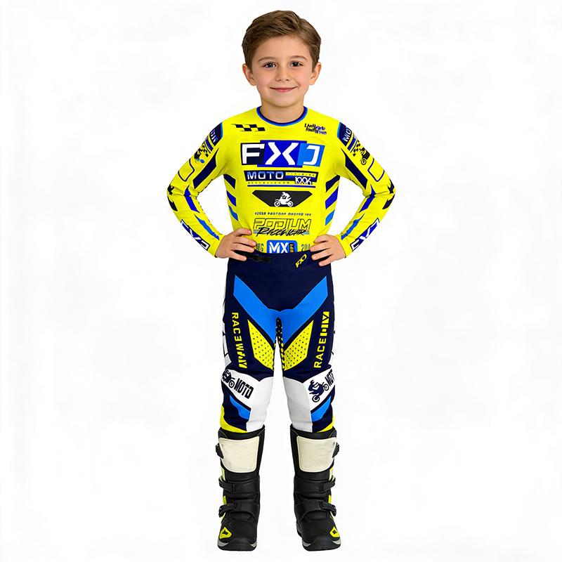 Motocross Child Set Motorcycle Jersey and Pants Kids Clothing Big Boy Girl Youth Mx Gear Set Racing Suit