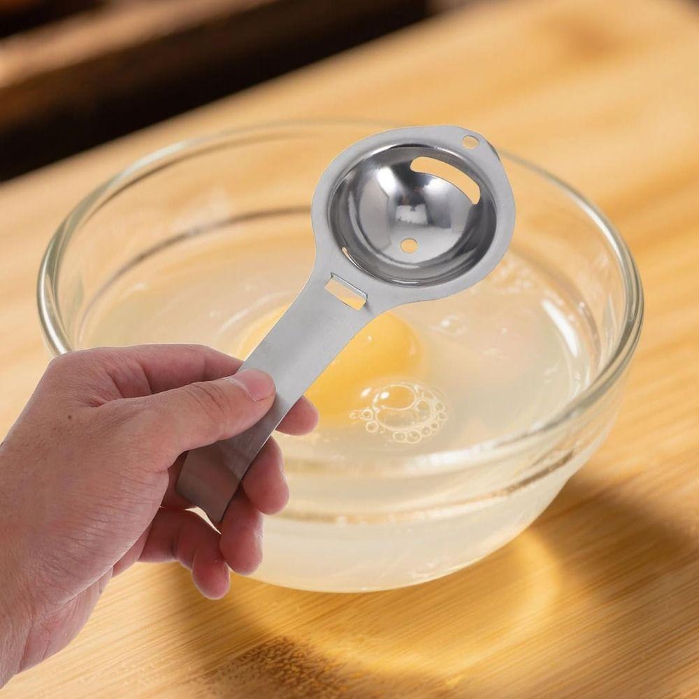 Stainless Steel Egg Yolk White Filter Extended Handle Egg Sieve Professional Egg Separator Baking