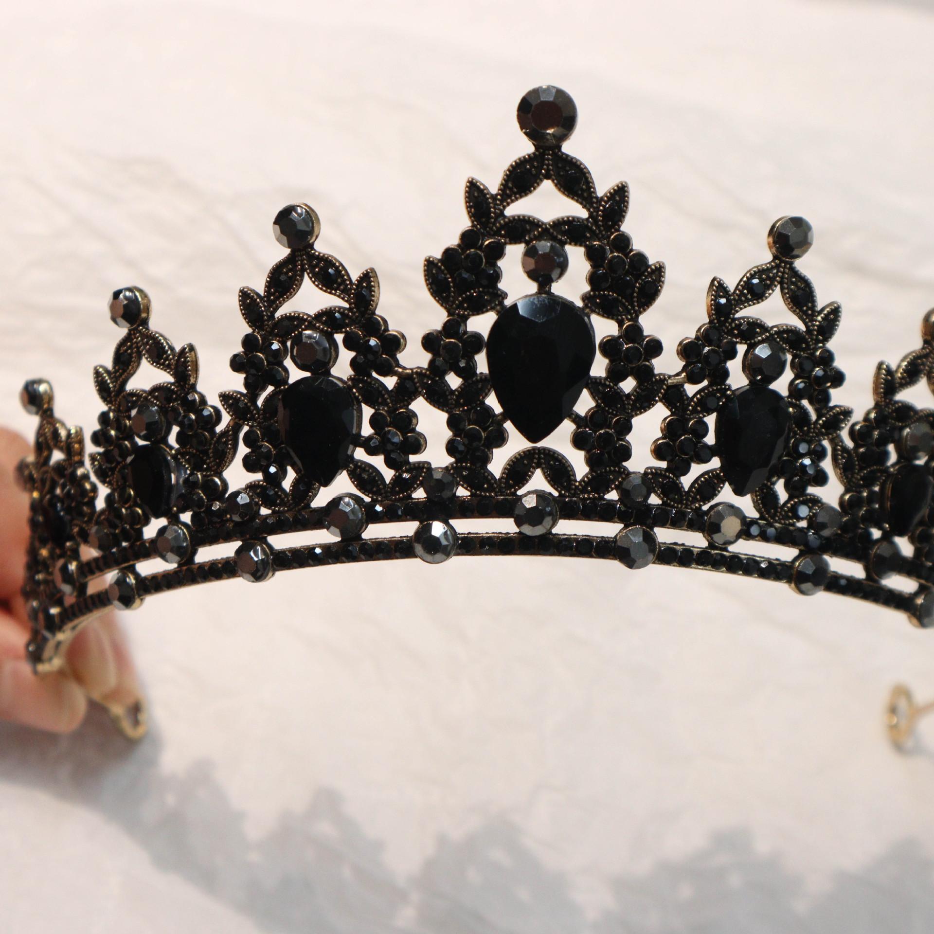 

Европейские и американские свадебные головные уборы Большая корона Модная хрустальная корона Повязка на голову для вечеринки по случаю дня рождения Ретро корона королевы