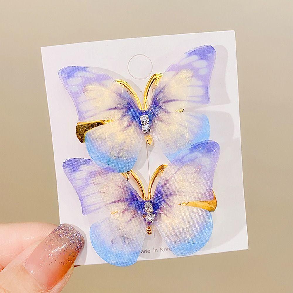 

2pcs Rhinestone Korean Style Hairpin Zinc Zinc Alloy Kids Barrettes Cute Hair Clip Set Daily Life