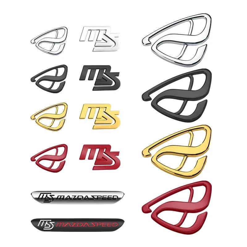 3D Metal Car Sticker MS MAZDASPEED Logo Emblem Decal For Mazda 2 3 5 6 CX-5 CX-7 323 Axela Atenza Auto Body Rear Trunk Styling