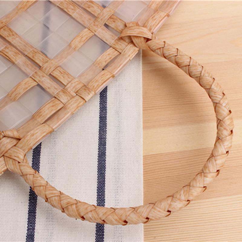 Yogodlns Summer Jelly Women Fashion Transparent Handbag Large Capacity Beach Bag Casual Woven Shopping Basket Tote