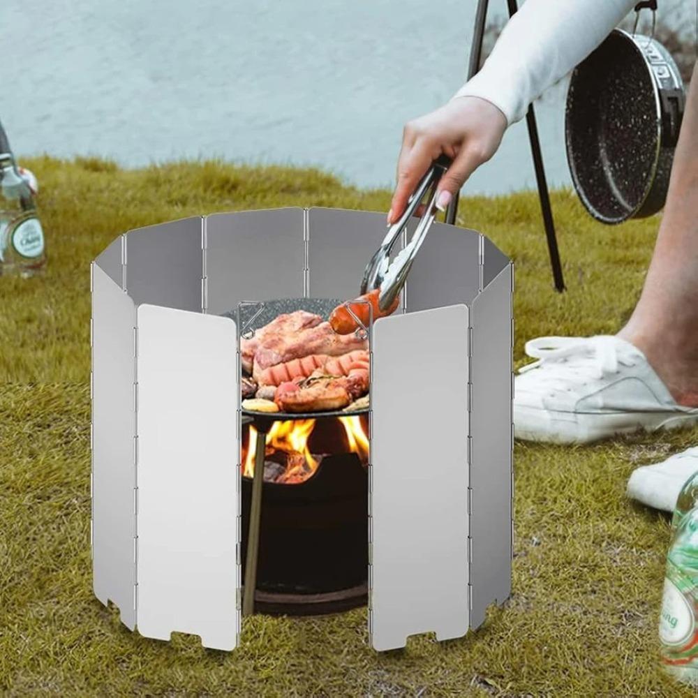8/10 Plates Burner Screen Guard Windproof Air Baffle Cassette Stove Windshield  Camping Tools