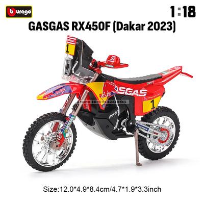 Bburago 1:18 2023 GASGAS RX450F Honda Africa Twin Adventure 790 Adventure R Rally 450F X Diavel S modelo de motocicleta Serie de Juguetes