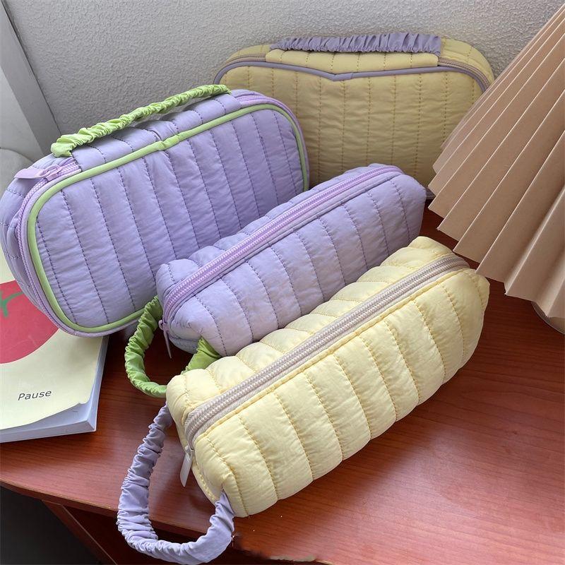 Taro Cream-colored Pencil Case In Ins Style Japanese Style Large-capacity Stationery Bag