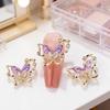 10Pcs Butterfly Nail Art Charm Rhinestone Faux Pearl 3D Butterfly Shape Nail Design Jewelry DIY Crafts Nail Decoration Accessories