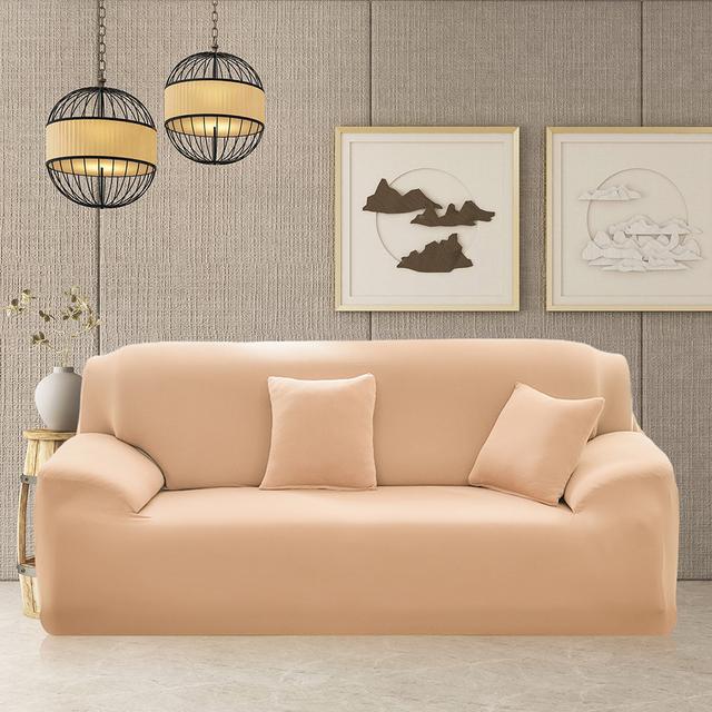 Solid Color Sofa Covers for Living Room Elastic Sofa Cover Corner Couch Cover Slipcover Chair Protector 1/2/3/4 Seater