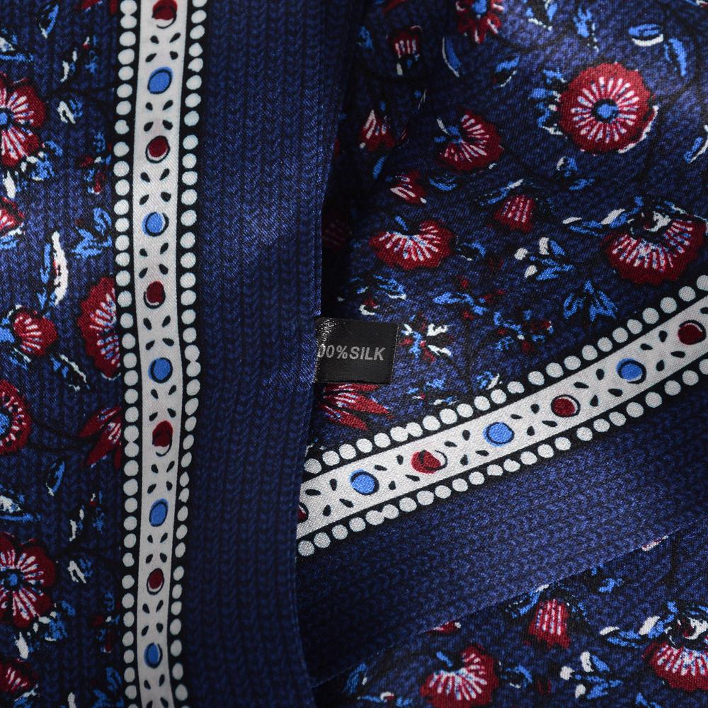 BYSIFA|Blue Red Silk Scarf Cravat Men Winter Fashion Floral 100% Silk Male Long Scarves Cravats Brand Soft Long Scarf 160*26cm