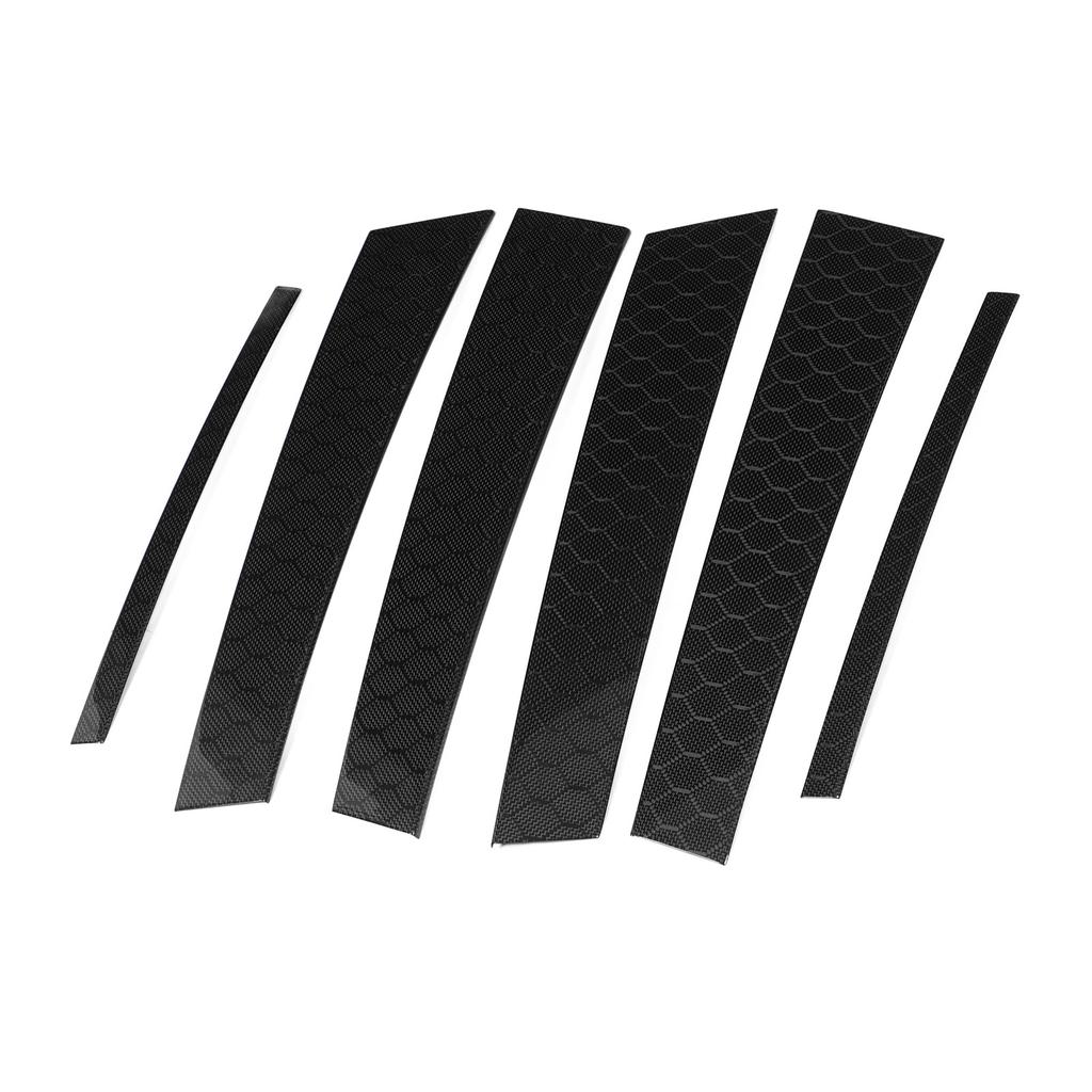 6Pcs B Pillar Trim Carbon Fiber Pillar Panel Decor Replacement for Infiniti Q50 2014‑2022 Rhombus Design