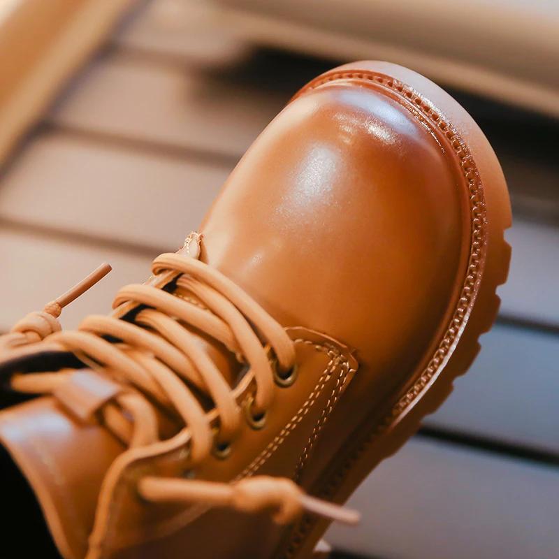 2024 Children Two Cotton Boots for Girls Winter New Fashion Comfortable Korean Style Casual Anti-slippery Versatile Leather Shoe