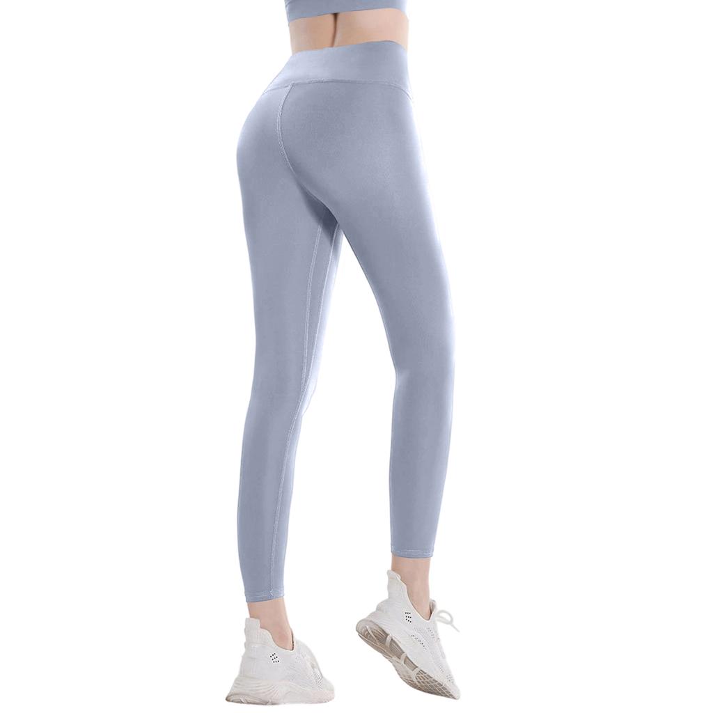 Damen Lange Schnelltrocknende Fitness-Sporthose, Enganliegende High-Waist Laufhose mit Po-Lifting