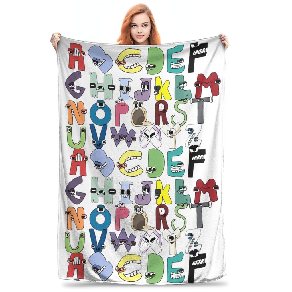 Coperta Copripiumino Alphabet Lore Pile Lettere Calda Coperta Plaid per Camera da Letto Divano Quilt per Camera da Letto