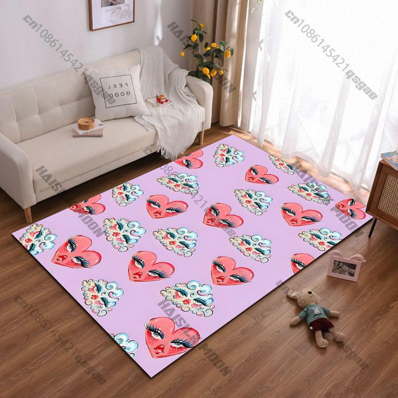 

Hearts clouds facescarpet Yoga living room room decor children s crawling mat doormat area rug games floor mat 40x60cm
