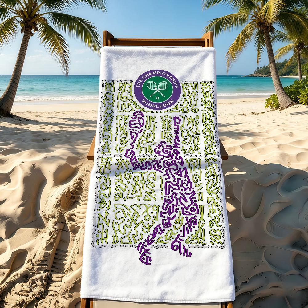 W-Wimbledon-ES Tennishandtuch Für Camping im Freien Strandtuch Super saugfähig Schnell trocknend Sommerhandtuch