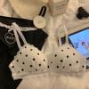 Sweet Polka Dot Teenage Girl Triangle Cup Thin Small Bust Slightly Push-Up Comfortable Bra