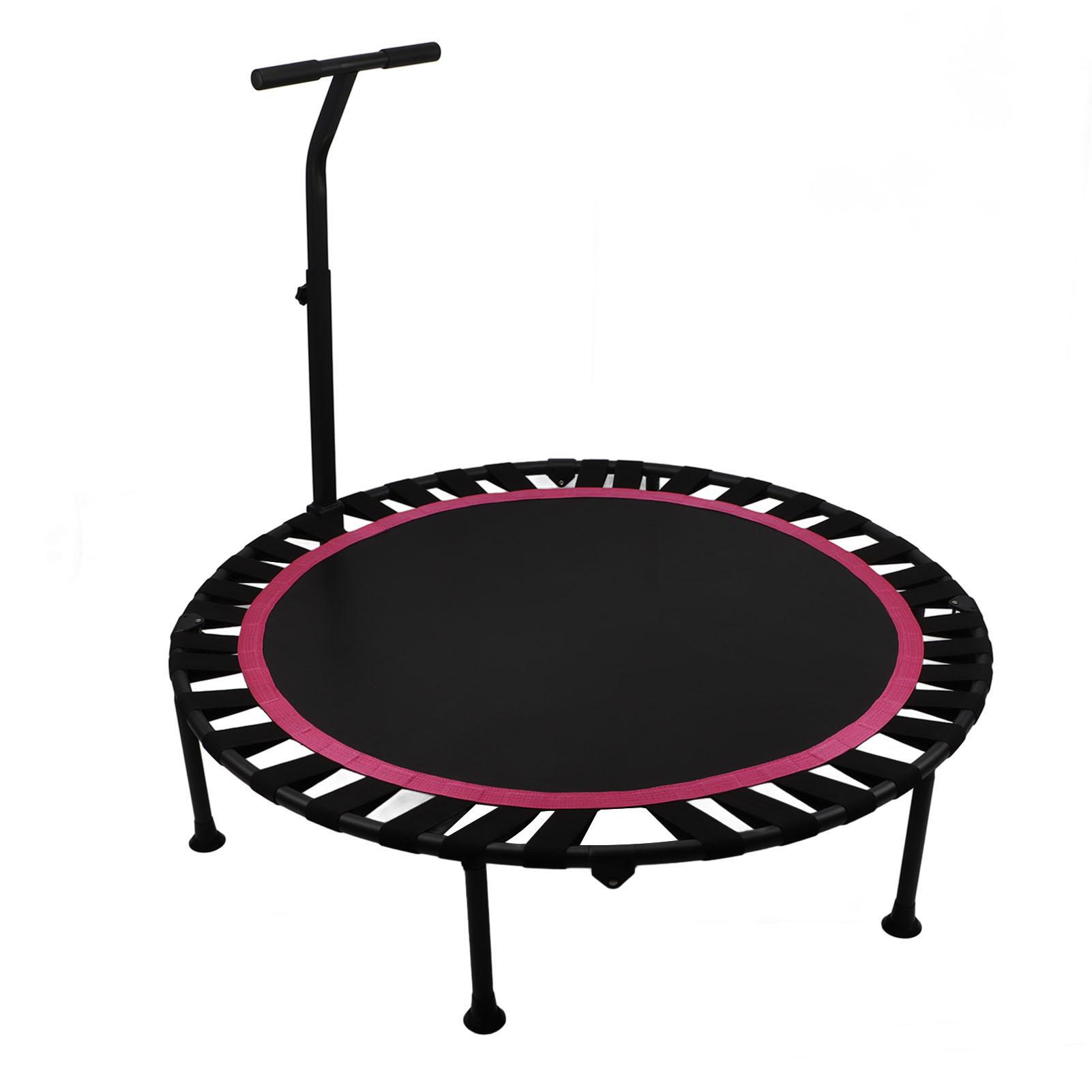 

Складной батут Максимальная грузоподъемность 330,7 фунтов Круглый маленький фитнес-батут с Т-образной ручкой для тренировок в помещении 48 дюймов