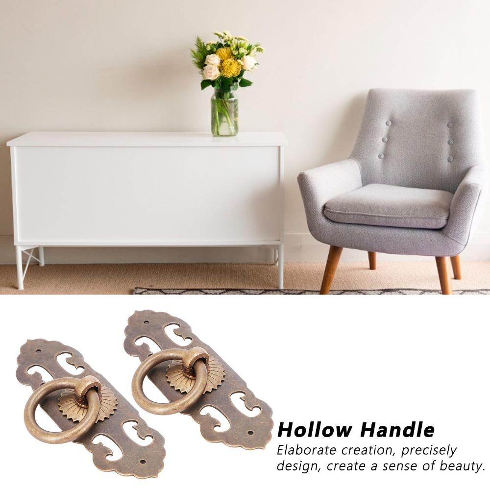 2pcs Durable Cabinet Door Handle With Screws Antique Pull Handle Drawer Pull Handle Wardrobes