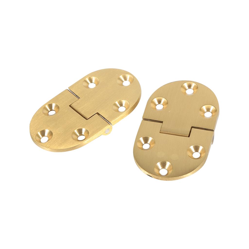 2Pcs Brass Butler Tray Hinge Round Edge 2 1 2 x1 1 2 With Screws Folding Flap