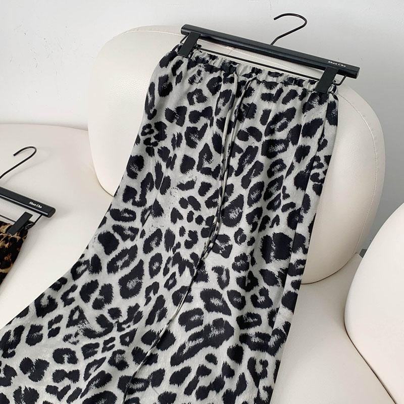 Skirt Women Summer Casual Versatile Leopard  Elastic Half Skirt Loose Comfortable Oversize Stretchy Bustier Skirt