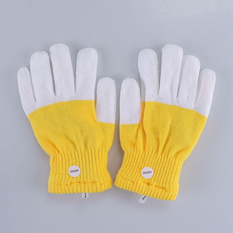 LED Multicolor Light-Up Fingerless Gloves for Halloween & Christmas - Flashing White Knit for Adults & Kids