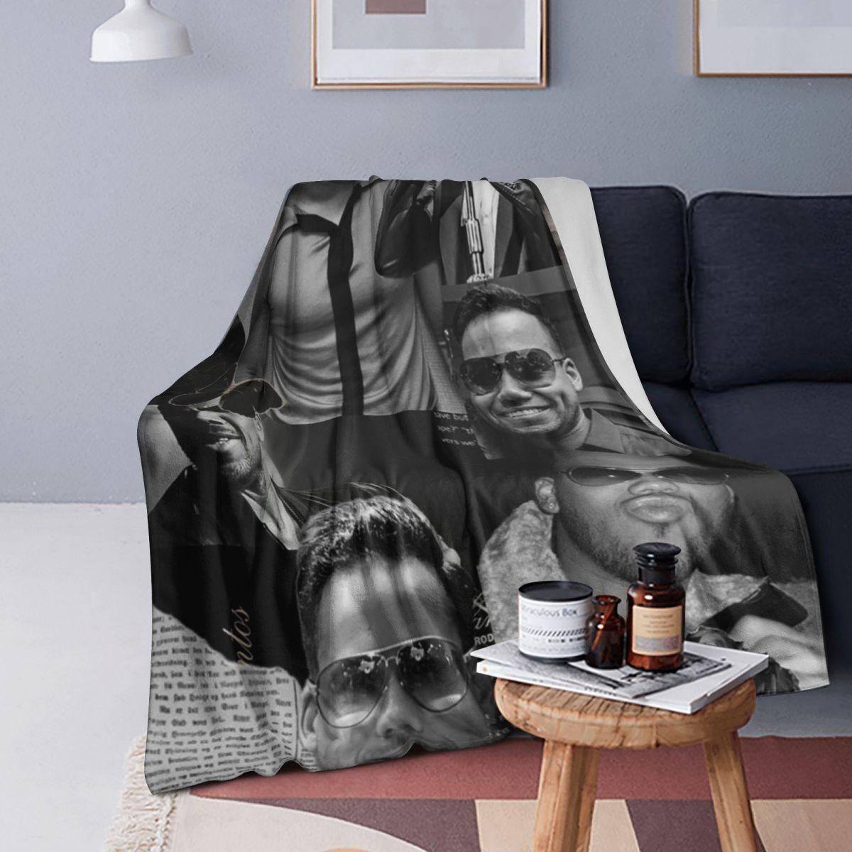 Latin Singer Romeo Santos Blanket Soft Warm Flannel Throw Blanket Bedspread for Bed Living Room Picnic Travel Home Couch 75X95CM