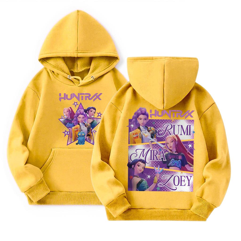 Dětská ležérní mikina s kulatým výstřihem a potiskem, s dlouhým rukávem a kapucí