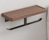 HeMu-Black Walnut Paper Towel Rack, Bathroom Shelf, Toilet Paper Rack, Roll Paper Rack, Wall Hanging Wood