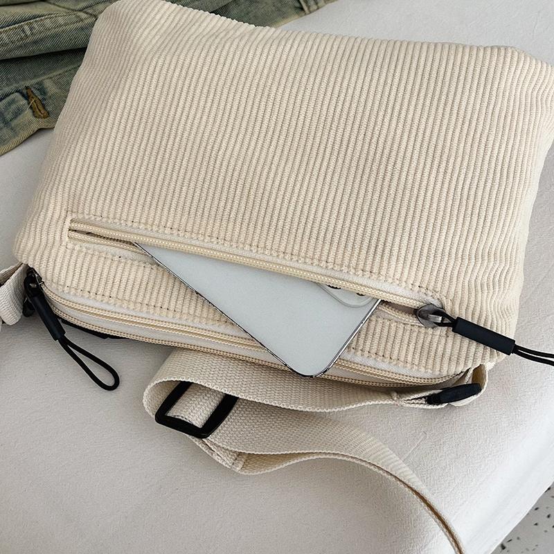 New Minimalist Fleece Women's Multi-Layer Shoulder Bag Versatile Crossbody Bag Multi-Layer Commuting Bag Crossbody Bag